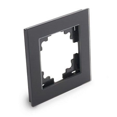 Рамка 1-местная, стекло, STEKKER GFR00-7001-05, серия Катрин, черный - фото