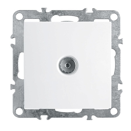 Розетка телевизионная 1-местная (механизм), STEKKER, PST00-9108-01, 75 Ом, 5-862МГц, серия Эрна, белый - фото