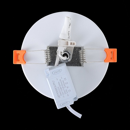 Светильник встраиваемый Белый LED 1*6W 3000K 468Lm Ra>80 120° IP20 D110xH20 170-240V ST104.502.06 - фото