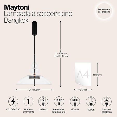 Подвесной светильник Maytoni Bangkok MOD185PL-L6B3K3 - фото