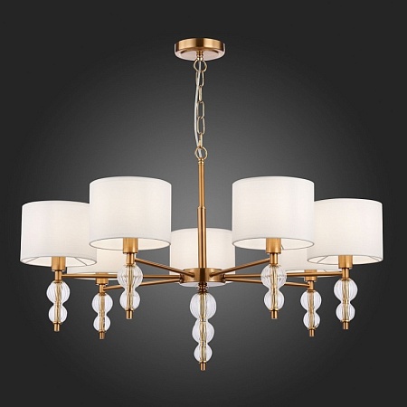 Светильник подвесной Латунь, Прозрачный/Белый E14 7*40W SLE105713-07 - фото