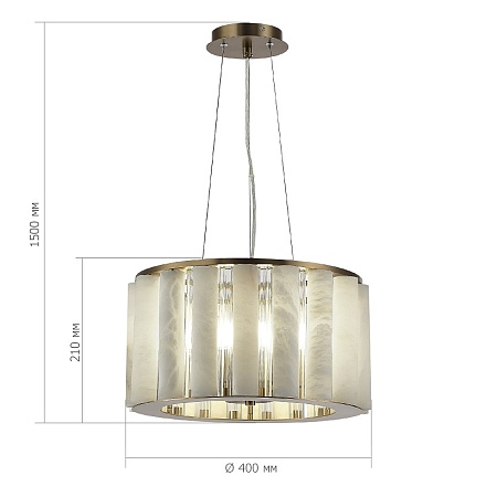 Светильник подвесной ST-Luce Бронза, Прозрачный/Белый алебастр E14 6*40W SL1516.303.06 - фото