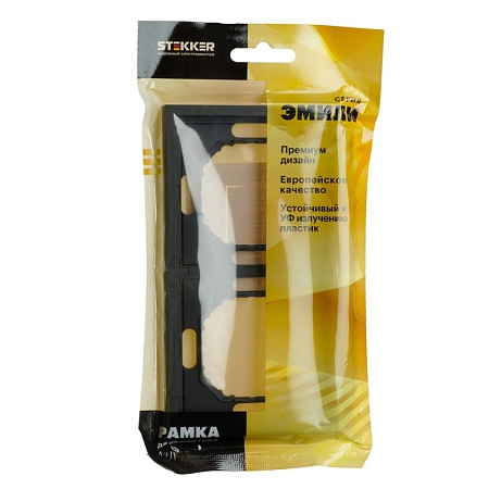 Рамка STEKKER, PFR00-5002-05 2-местная, серия Эмили, черный уголь, soft touch - фото