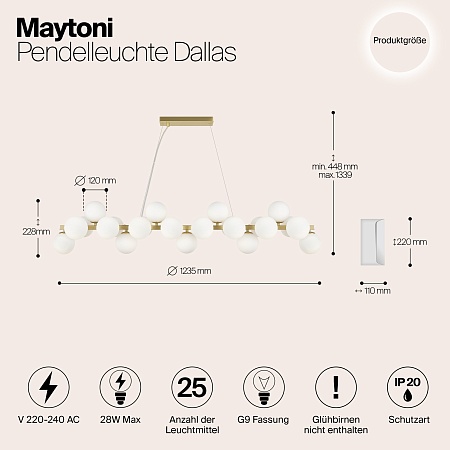 Подвесной светильник Maytoni Dallas MOD547PL-25BS - фото