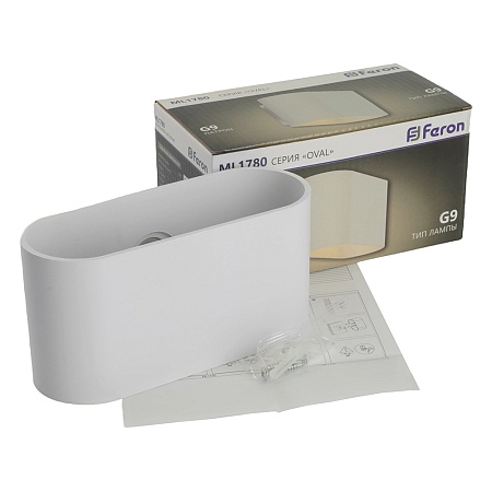 Светильник настенный Feron ML1780 Oval MR16 35W, 230V, G9,15W, белый IP20 - фото