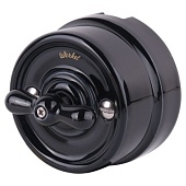 Переключатель/выключатель одноклавишный черный Ретро W5612008