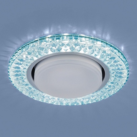 Точечный светильник с LED подсветкой 3021 GX53 BL лазурный - фото