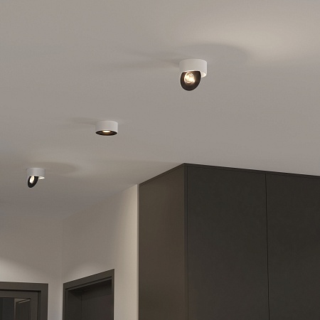 Накладной светодиодный светильник Glide белый/черный 25100/LED Elektrostandard - фото