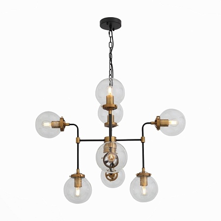 Люстра подвесная ST-Luce Черный, Золото/Прозрачный E27 8*40W SL234.403.08 - фото