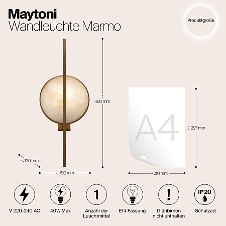 Настенный светильник (бра) Maytoni Marmo MOD099WL-01G - фото