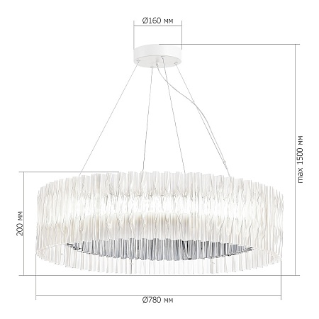 Светильник подвесной ST-Luce Хром/Прозрачный LED 1*87W 3000K SL6012.113.01 - фото