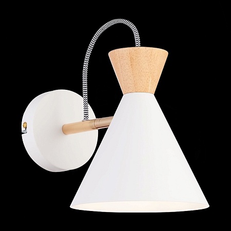 Светильник настенный Белый, Золотистый/Белый, Светлое дерево E14 1*40W SLE125101-01 - фото