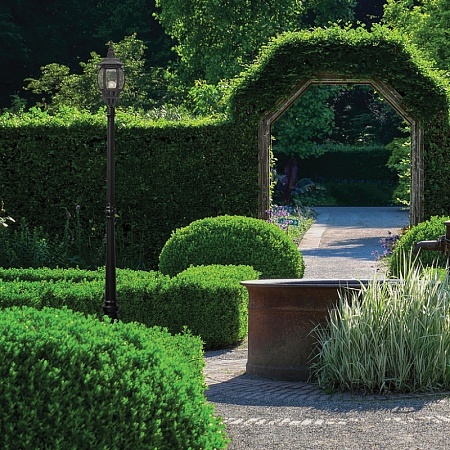 Светильник садово-парковый Feron 8114/PL8114 столб 2*100W E27 230V, черное золото - фото