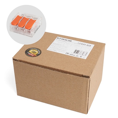 Универсальная компактная клемма 3-проводная STEKKER, LD221-613 - фото