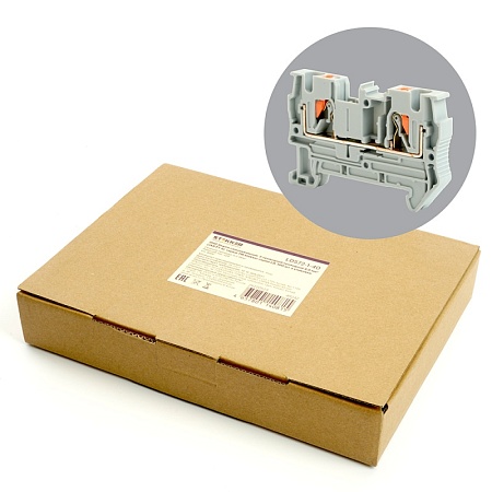 Зажим пружинный, 2-проводной проходной ЗНИ - 4 , JXB PT 4, серый LD572-1-40 - фото