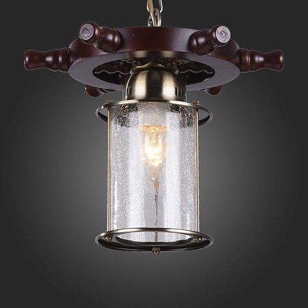 Светильник подвесной ST-Luce Бронза, Коричневый/Прозрачный с эфектом трещин E27 1*40W SL150.303.01 - фото