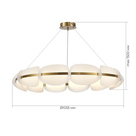 Люстра подвесная ST-Luce Золотистый/Белый LED 1*65W 3000K SL1304.203.65 - фото