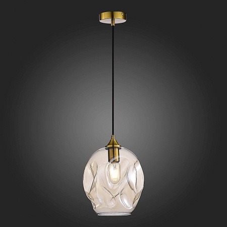 Подвес ST-Luce Латунь/Коньячный E27 1*60W SL1188.313.01 - фото