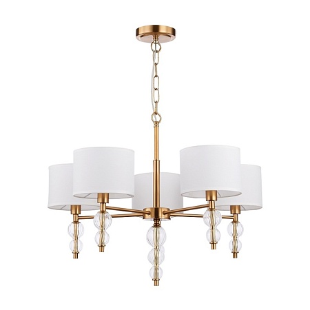 Светильник подвесной Латунь, Прозрачный/Белый E14 5*40W SLE105713-05 - фото