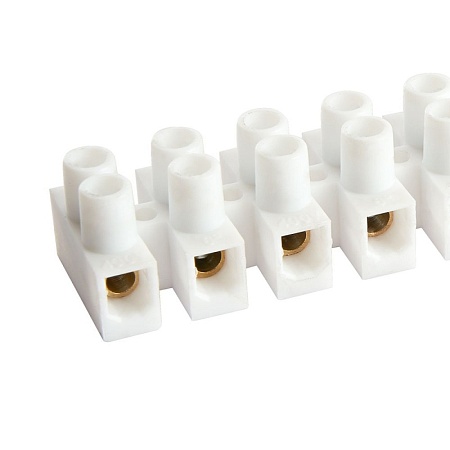 Колодка клеммная винтовая STEKKER, линейка 12 штук, полипропилен, LD226-6A DIY - фото