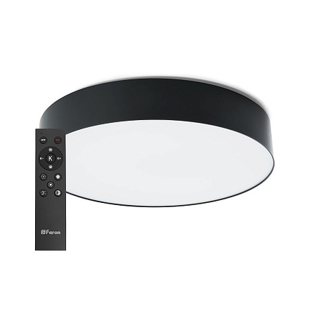 Светодиодный управляемый светильник Feron AL6200 “Simple matte” тарелка 165W 3000К-6500K черный - фото