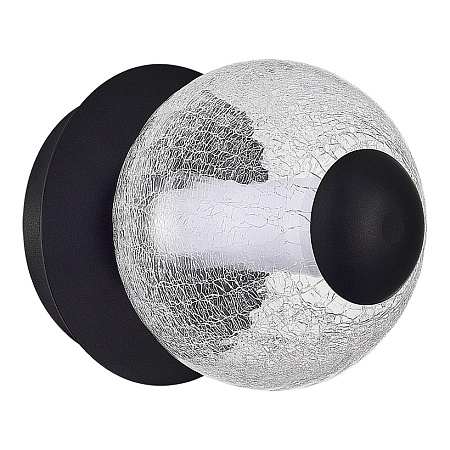 Светильник настенный ST-Luce Черный/Прозрачное кракелированное стекло LED 1*8,5W 3000K SL6120.401.01 - фото