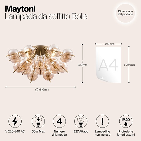 Потолочный светильник Maytoni Bolla MOD133CL-04BS - фото