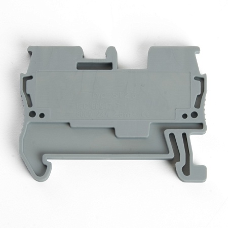 Зажим пружинный, 2-проводной проходной ЗНИ - 2,5 (JXB ST 2,5), серый STEKKER - фото