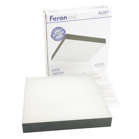 Светодиодный светильник Feron AL267 накладной 24W 4000K черный - фото