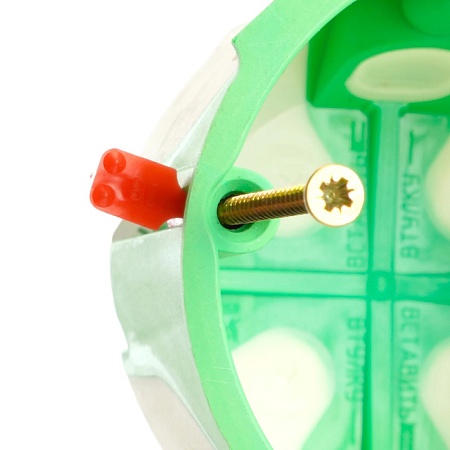 Подрозетник двухкомпонентный 68x55 мм для всех типов стен, зеленый (GE40421-R) EBX30-03-03 - фото