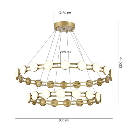 Светильник подвесной ST-Luce золотистый/белый LED 1*70W 4000K SL6610.203.36 - фото