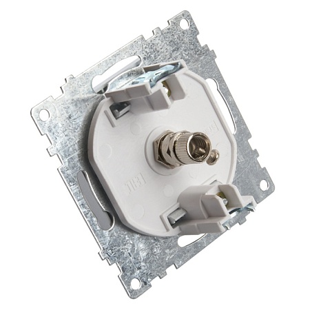 Розетка телевизионная 1-местная (механизм), STEKKER GLS00-7108-03, 75 Ом, 5-862МГц, серия Катрин, серебро - фото