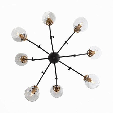 Люстра потолочная ST-Luce Черный, Золото/Прозрачный E27 8*40W (из 2-х коробок) SL234.402.08 - фото