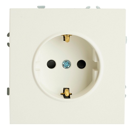 Розетка 1-местная с защитной шторкой с/з (механизм), STEKKER, 250В, 16А, серия Эмили, RST16-5110-01, белый фарфор, soft touch - фото