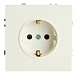 Розетка 1-местная с защитной шторкой с/з (механизм), STEKKER, 250В, 16А, серия Эмили, RST16-5110-01, белый фарфор, soft touch - фото
