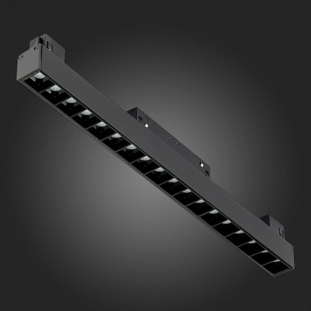 Магнитный трековый светильник Черный LED 1*18W 3000K 1 407Lm Ra>90 36° IP20 L331xW22xH4 ST361.436.18 - фото