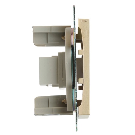 Розетка HDMI 2.1, Type A (механизм), STEKKER, GLS00-7118-08, серия Катрин, золото - фото