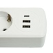 Удлинитель 3-местный c/з 3x1 мм2, 1,8 м, 250В, 10А, 2USB+1Type-C 2,4А, серия Home plus, белый STEKKER HM08-33-02 - фото