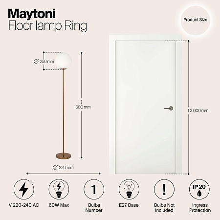 Напольный светильник (торшер) Maytoni Ring MOD013FL-01BS - фото