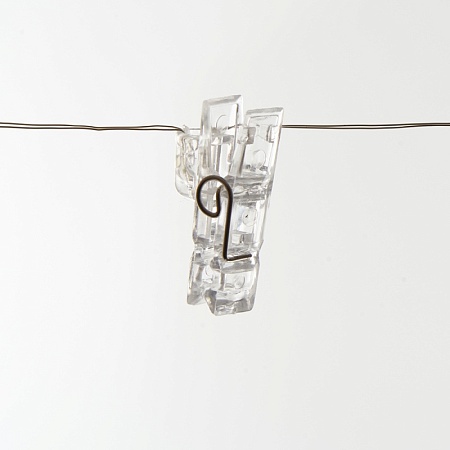 Гирлянда линейная Feron CL573 Прищепки, статичная, 1.8м USB 5000K , прозрачный шнур - фото