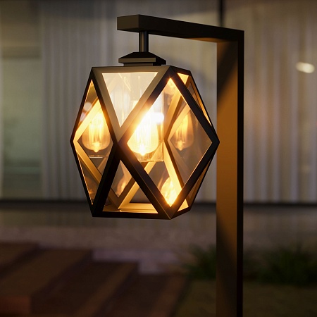 Уличный светильник на столбе Ambra F IP33 35133/F черный Elektrostandard - фото