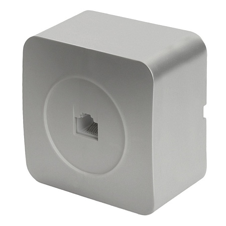Розетка RJ-45 открытой установки, 1-местная, STEKKER, серия София, серебро, MST00-20-03 - фото