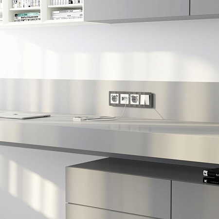 W1191141/ Накладка для двойной розетки Еthernet RJ-45 (белый акрил) W1191141 - фото