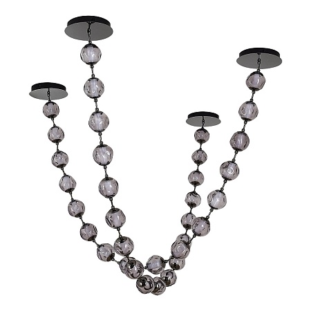 SL6520.403.18 Светильник подвесной ST-Luce черный жемчуг/прозрачно-дымчатый LED 1*90W 4000K HELMI - фото