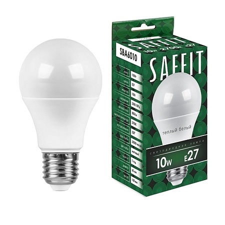 Лампа светодиодная SAFFIT SBA6010 Шар E27 10W 230V 2700K - фото