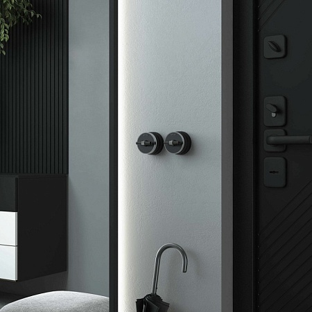 Переключатель/выключатель одноклавишный Vintage черный матовый/хром W5812051 - фото