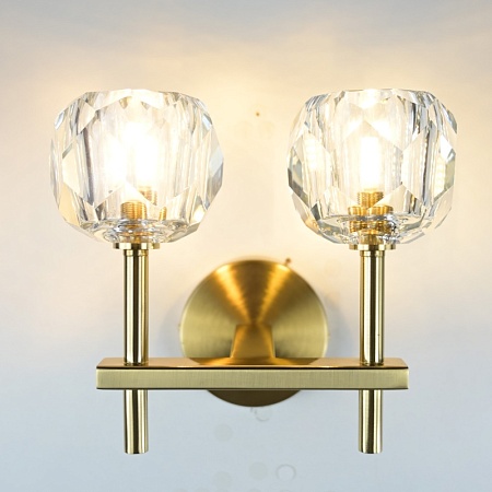 Бра Boule De Cristal Double Sconce Brass Imperiumloft 73769-22 - фото