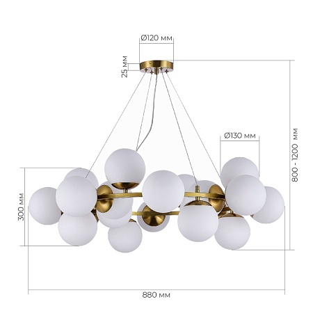 Светильник подвесной Золотистый/Белый E27 20*60W SLE1191-203-20 - фото