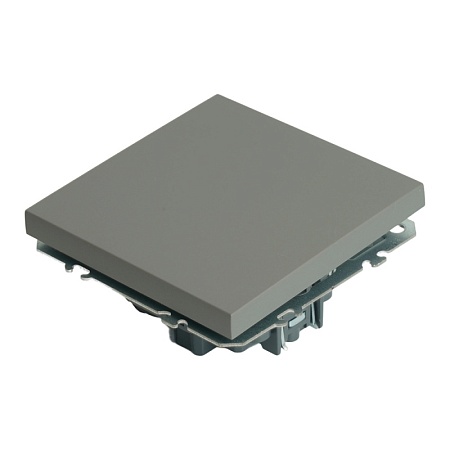 Переключатель 1-клавишный (механизм), STEKKER, 250В, 10A, серия Эмили, RSW10-5105-10, платиново-серый, soft touch - фото