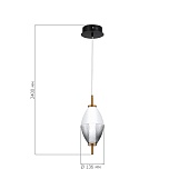 Светильник подвесной ST-Luce Черный/Белый, Дымчатый LED 1*8W 3000K SL6130.403.06